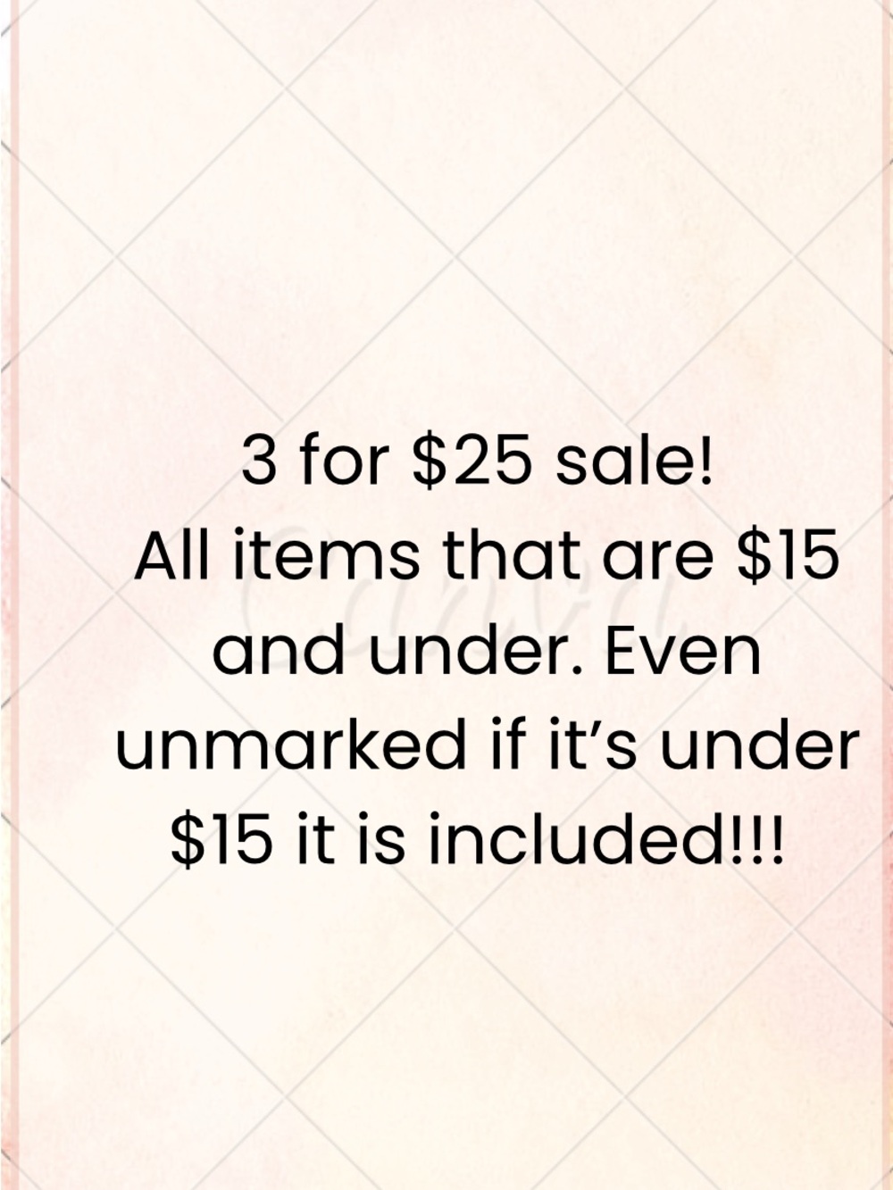 3 for $25 Sale! - Pink Accent -